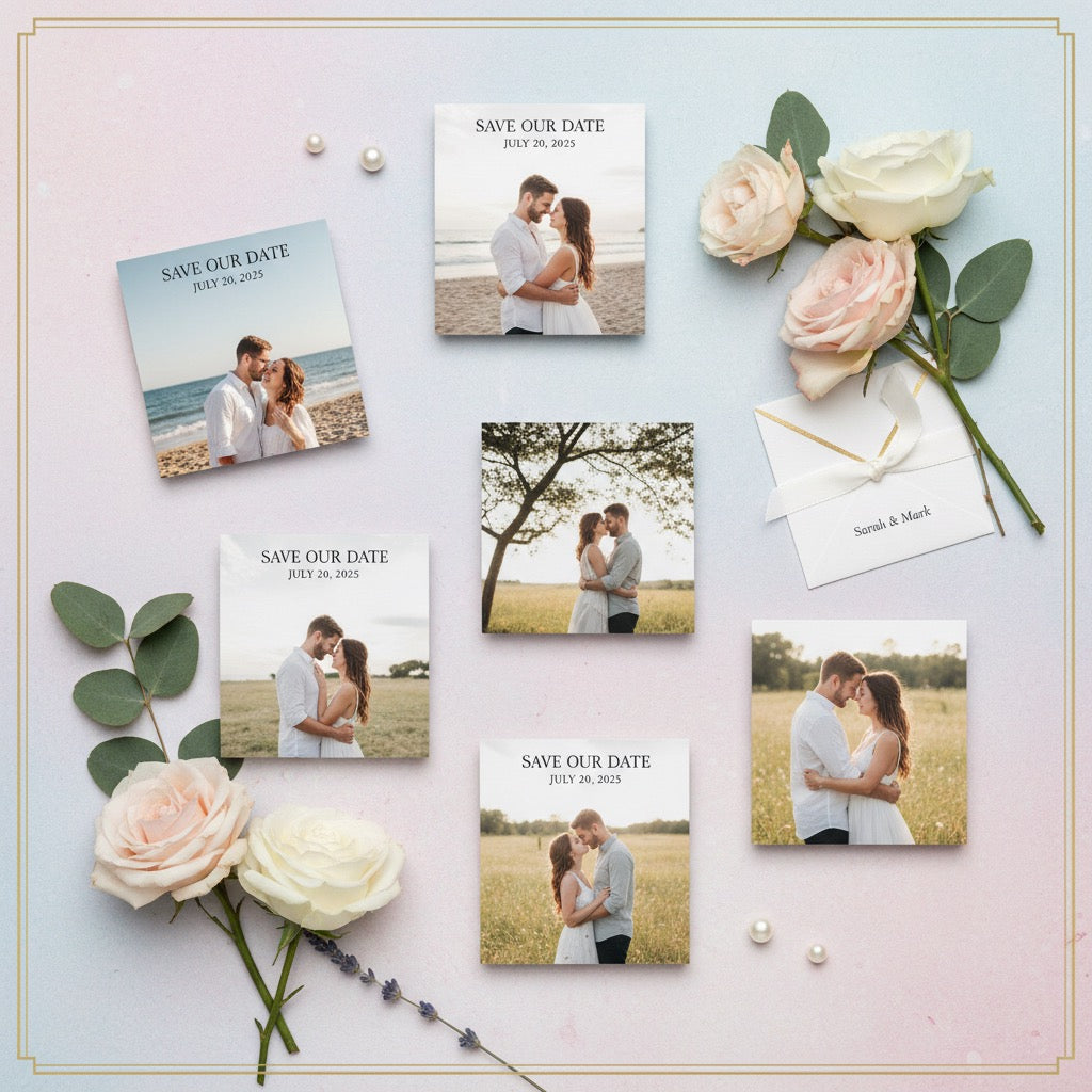 Personalized Save the Date Photo Magnets | Custom Wedding Magnets